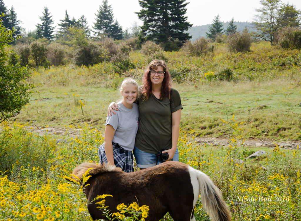 My girls with a pony on Grayson Highlands